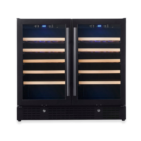 36-inch Under Bench Dual-Zone Wine Cooler with Low-E Glass Door