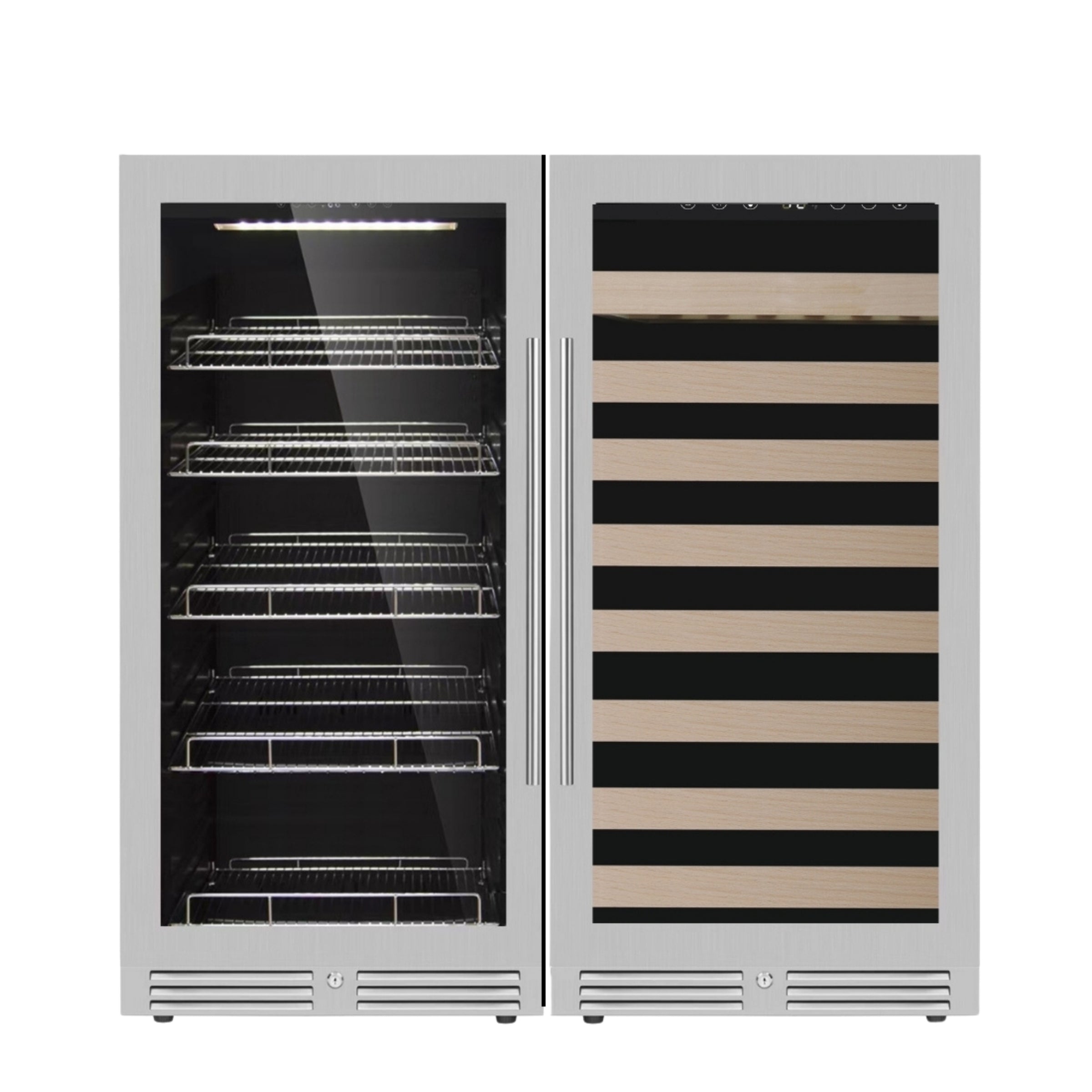 47" High Upright Wine & Beverage Refrigerator Combo with Low-E Glass Door