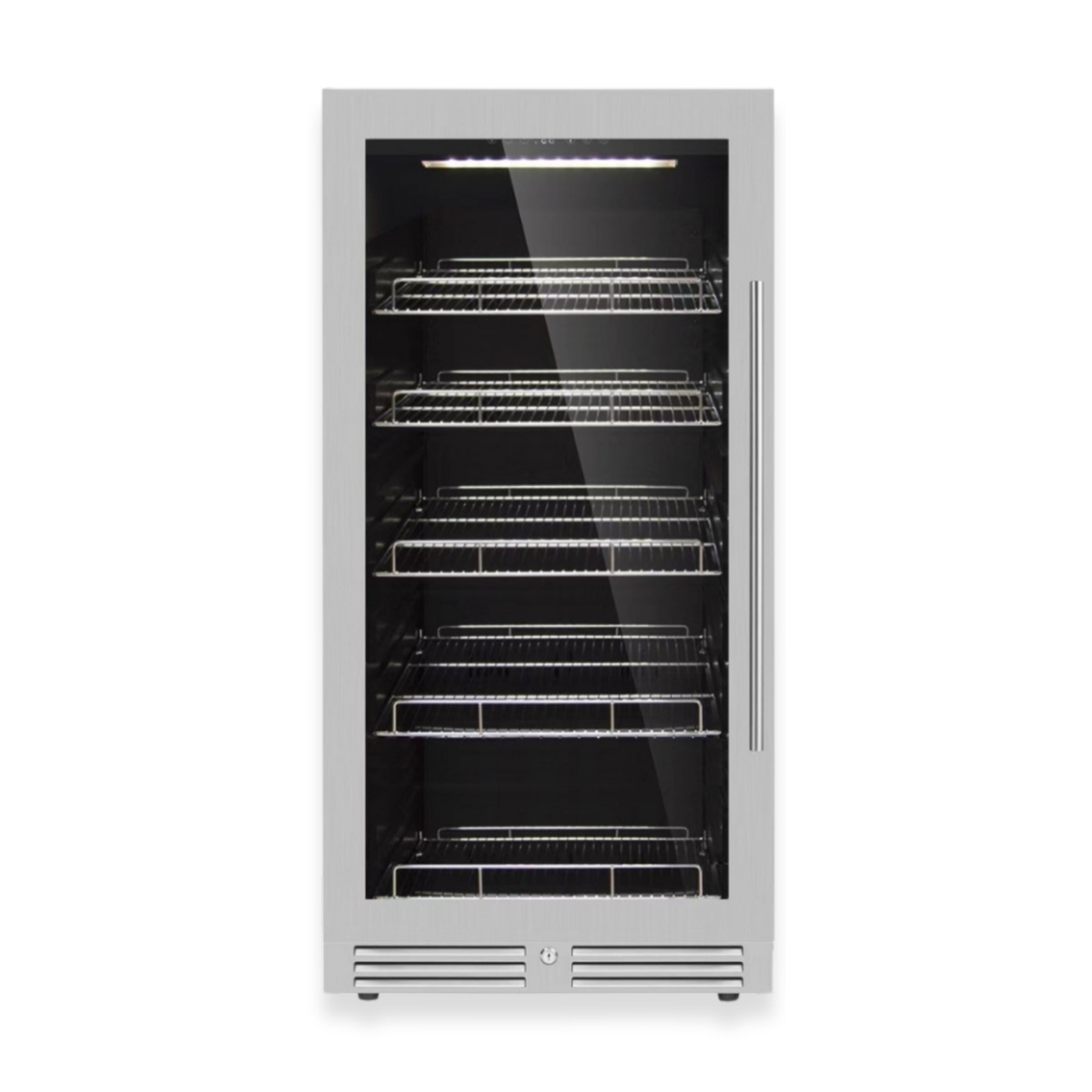 389 Cans Capacity Upright Beverage Refrigerator With Low-E Glass Door