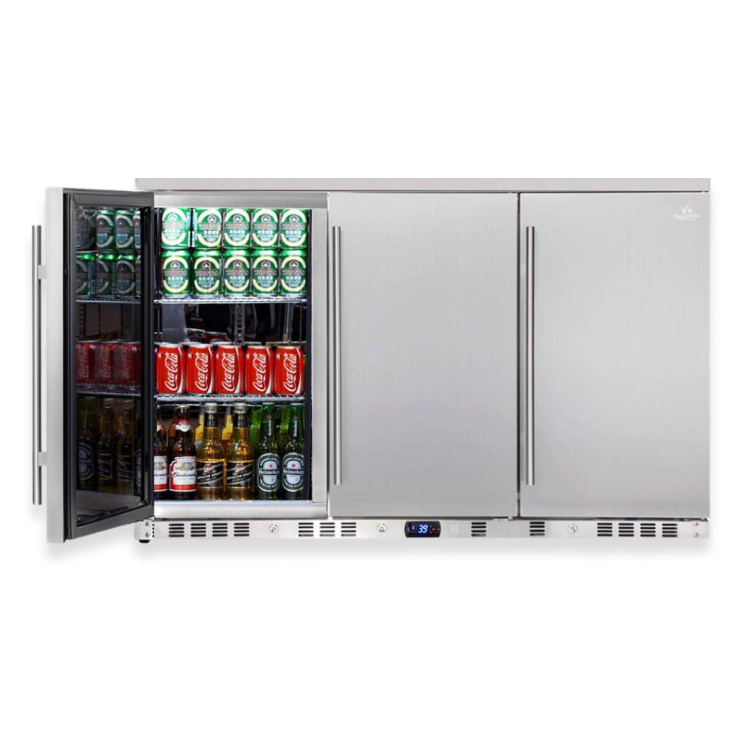 53 Inch Solid 3-Door Outdoor Beverage Drinks Cooler