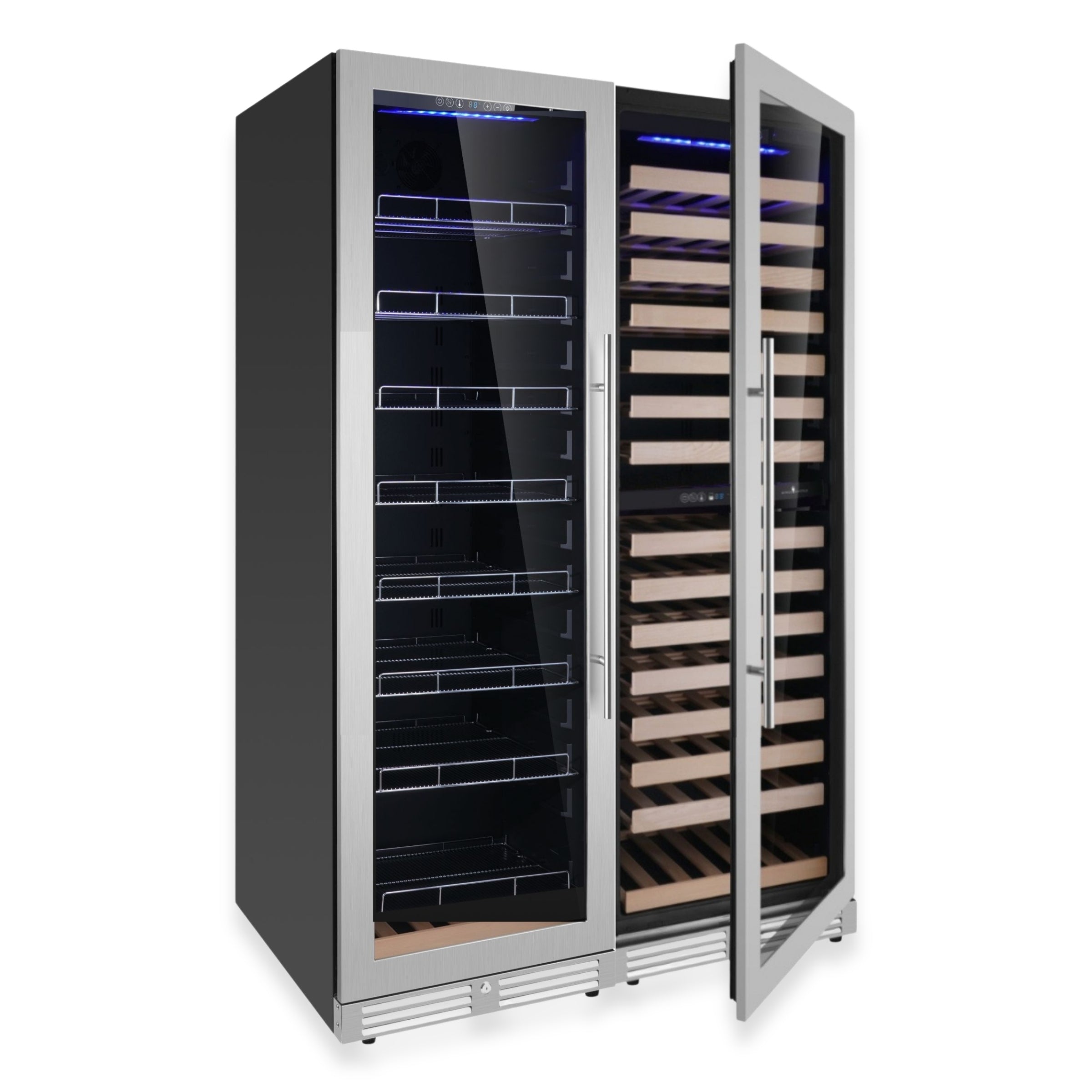 Upright Wine & Beverage cooler Combo With Triple Temp. Zones