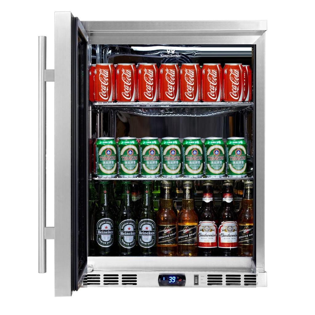 24-Inch Outdoor Beverage Refrigerator with Solid Stainless Steel Door