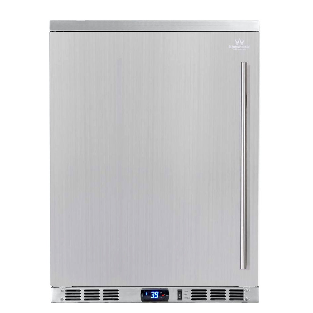 24-Inch Outdoor Beverage Refrigerator with Solid Stainless Steel Door