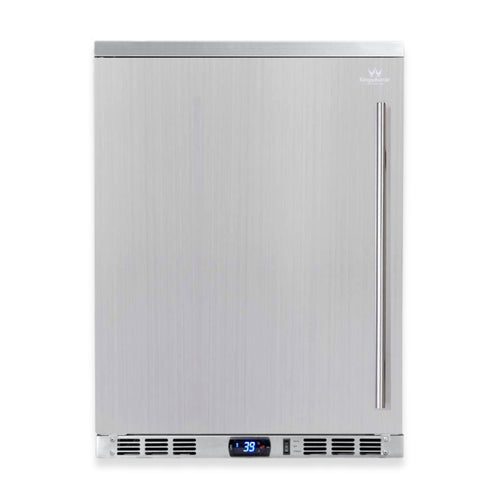 24-Inch Outdoor Beverage Refrigerator with Solid Stainless Steel Door
