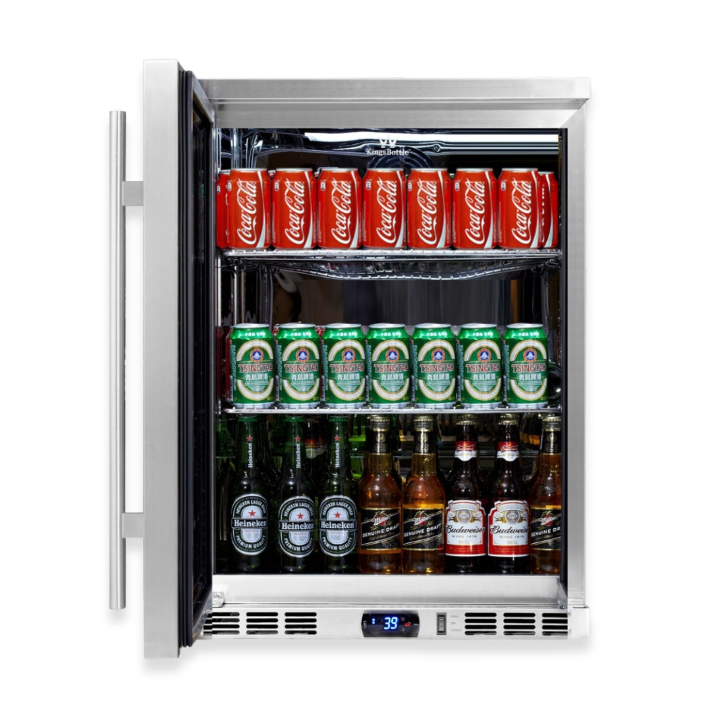 24-Inch Outdoor Beverage Refrigerator with Solid Stainless Steel Door