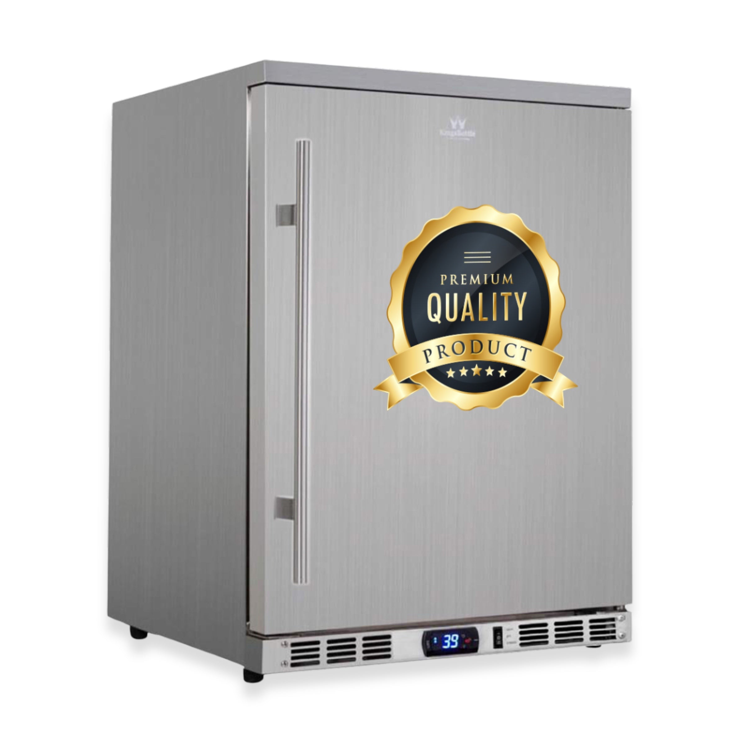 24-Inch Outdoor Beverage Refrigerator with Solid Stainless Steel Door