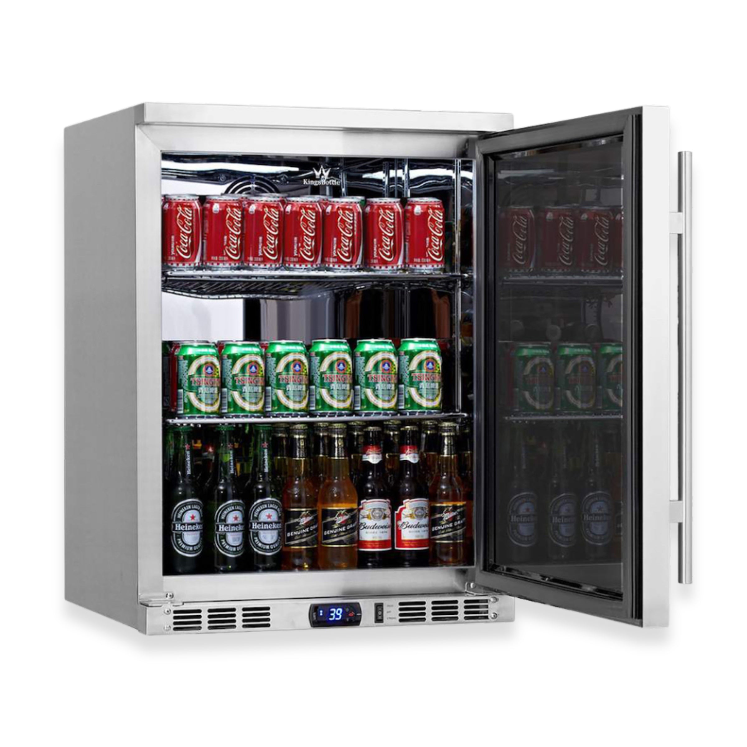 24-Inch Outdoor Beverage Refrigerator with Solid Stainless Steel Door