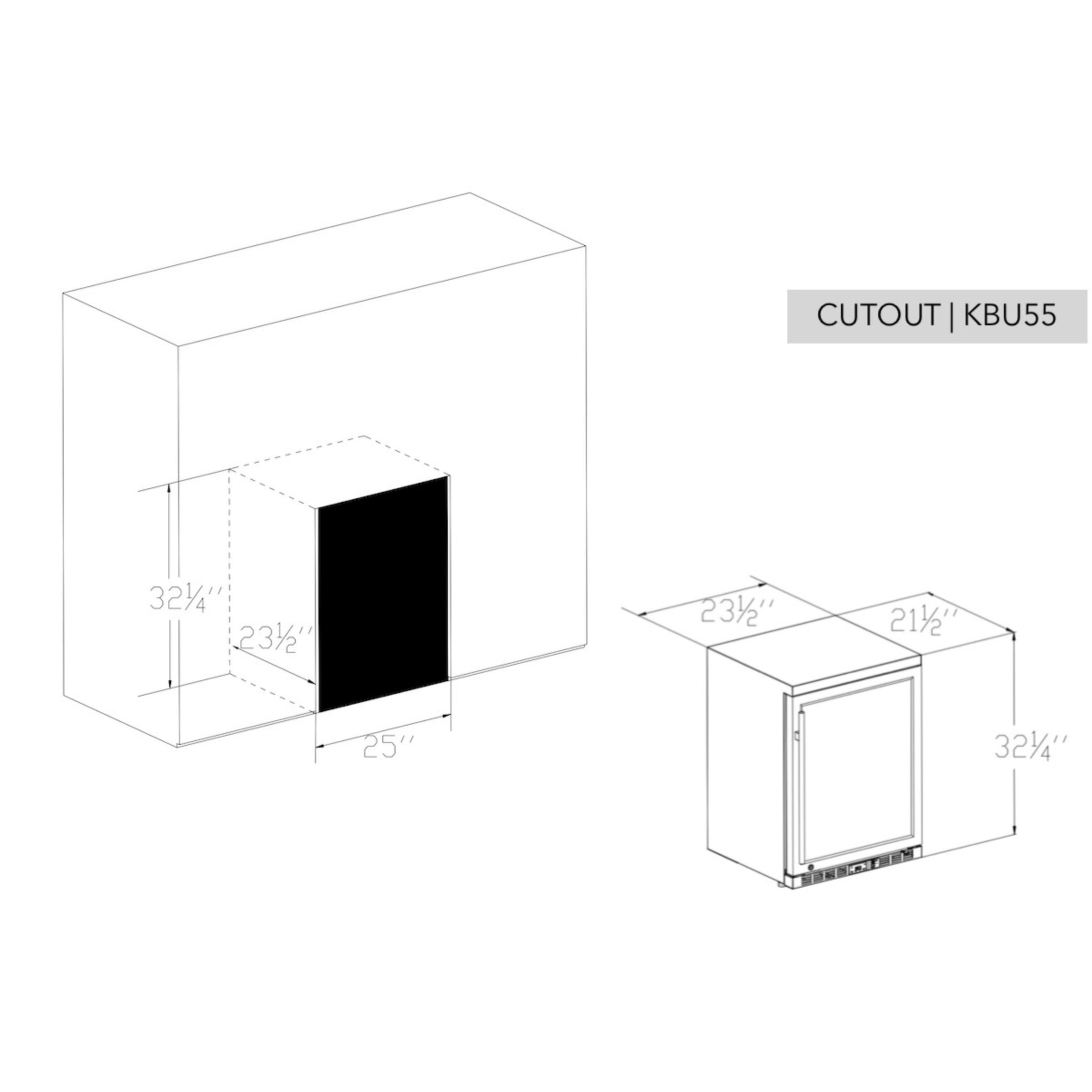 24 Inch Undercounter Beverage Cooler with Heating Glass Door