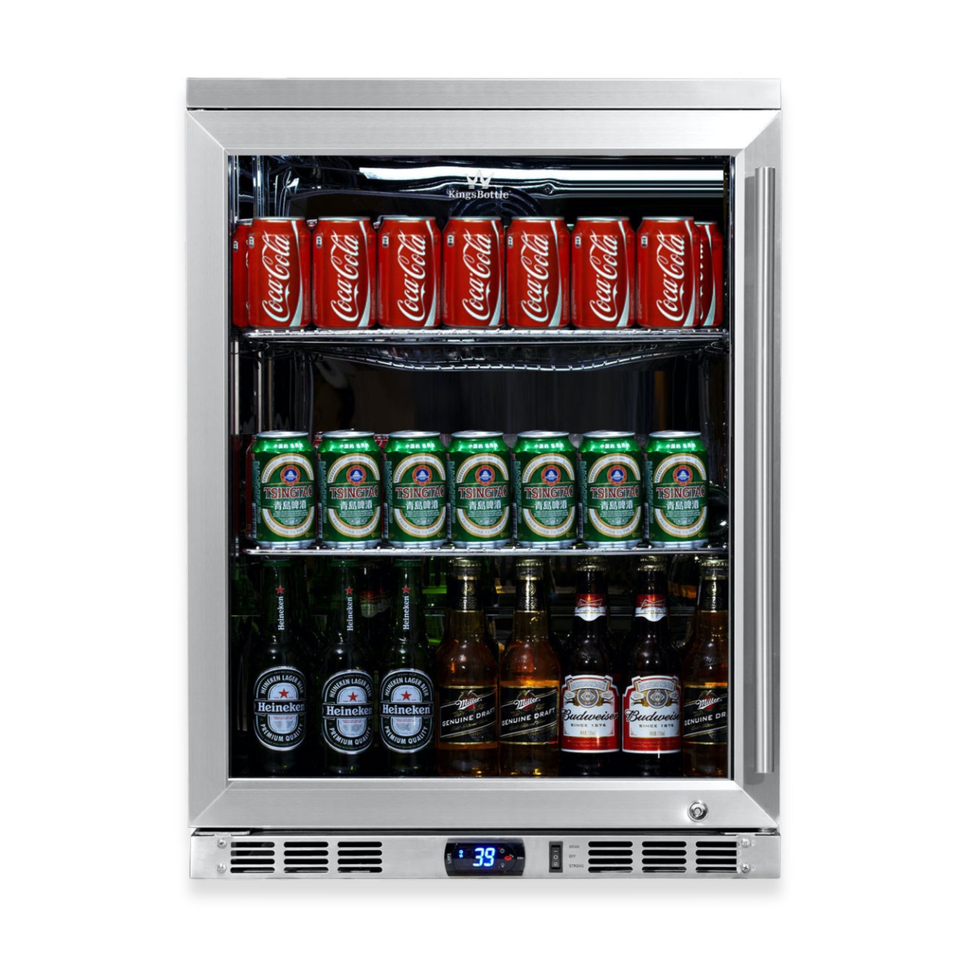 24-Inch Under-Counter Beverage Cooler with Heated Glass Door