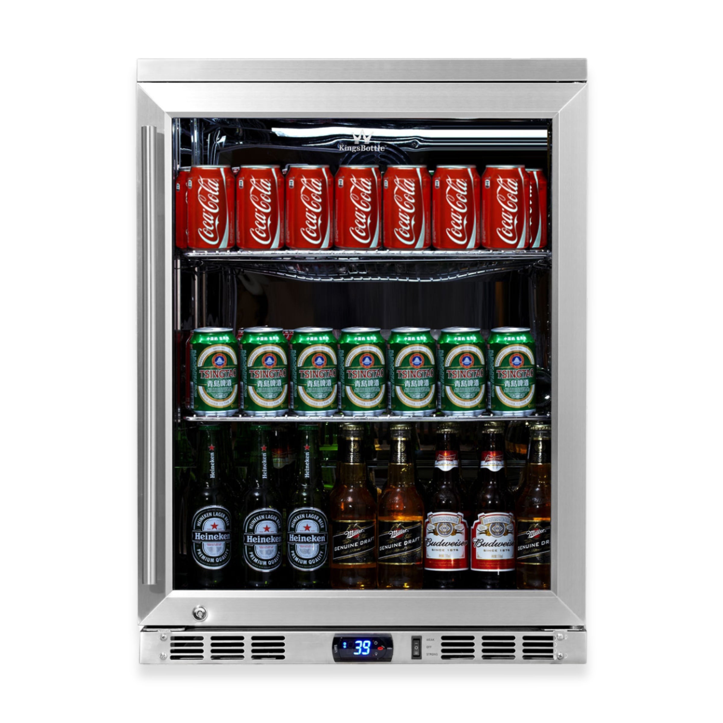 24 Inch Undercounter Beverage Cooler with Heating Glass Door