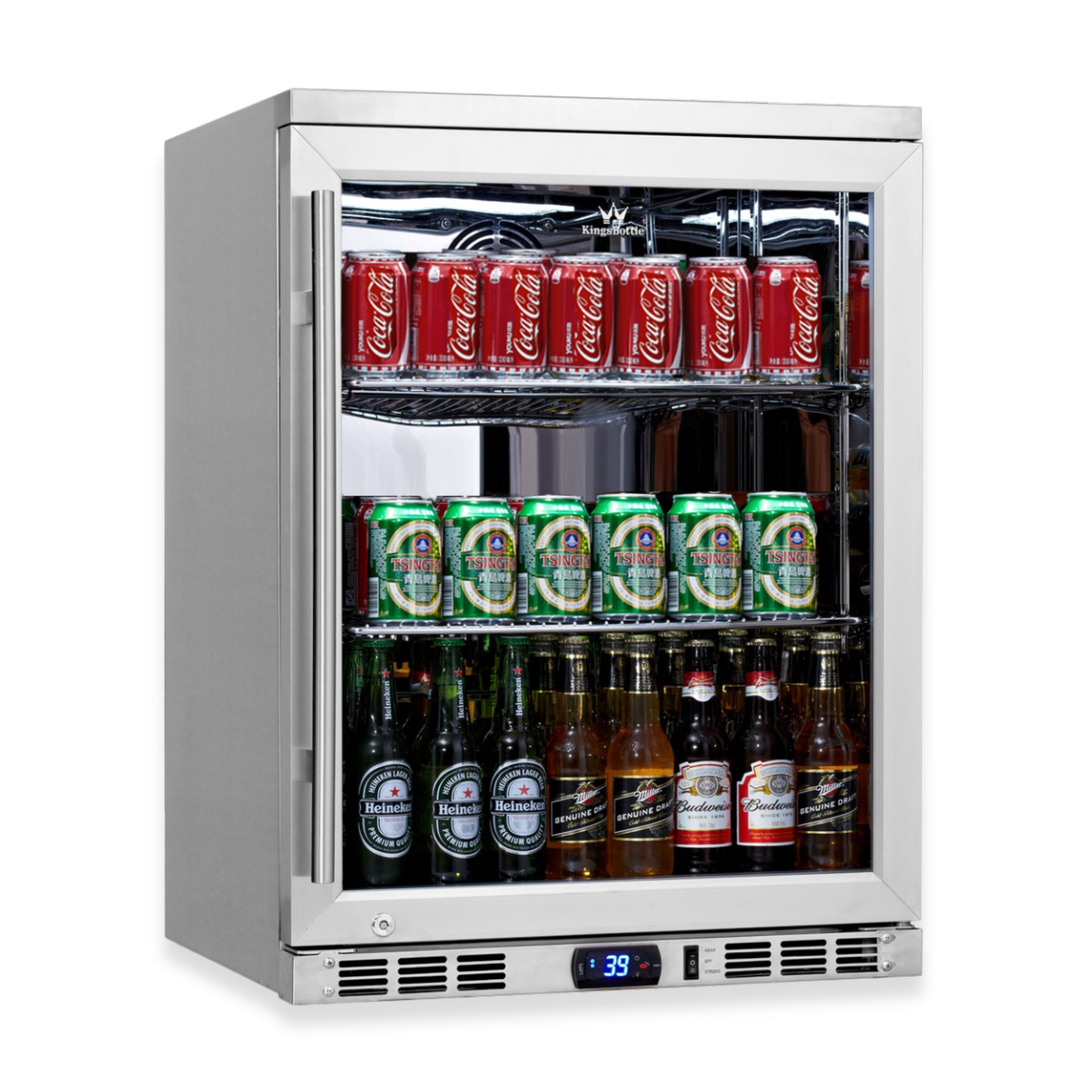 24 Inch Undercounter Beverage Cooler with Heating Glass Door