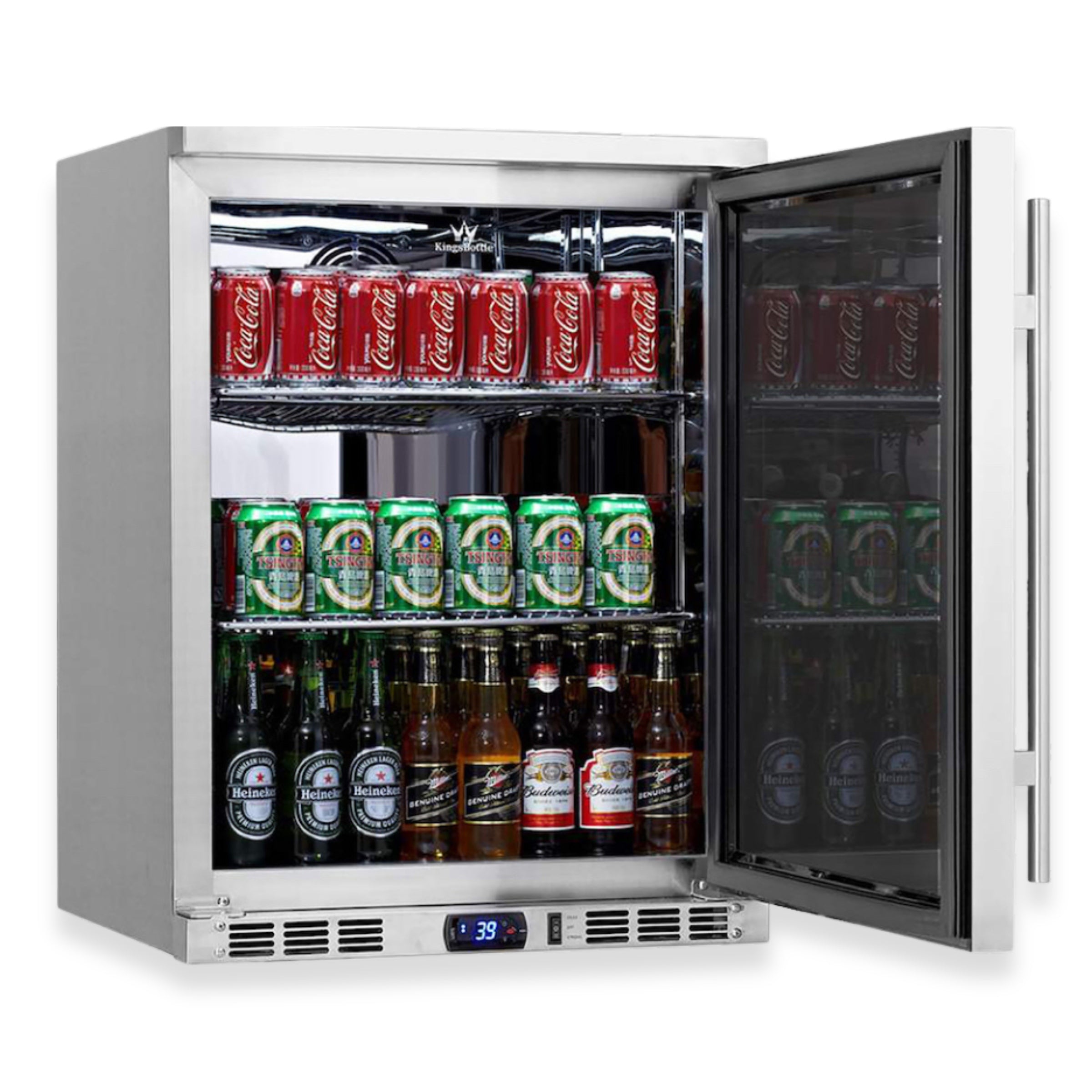 24 Inch Undercounter Beverage Cooler with Heating Glass Door