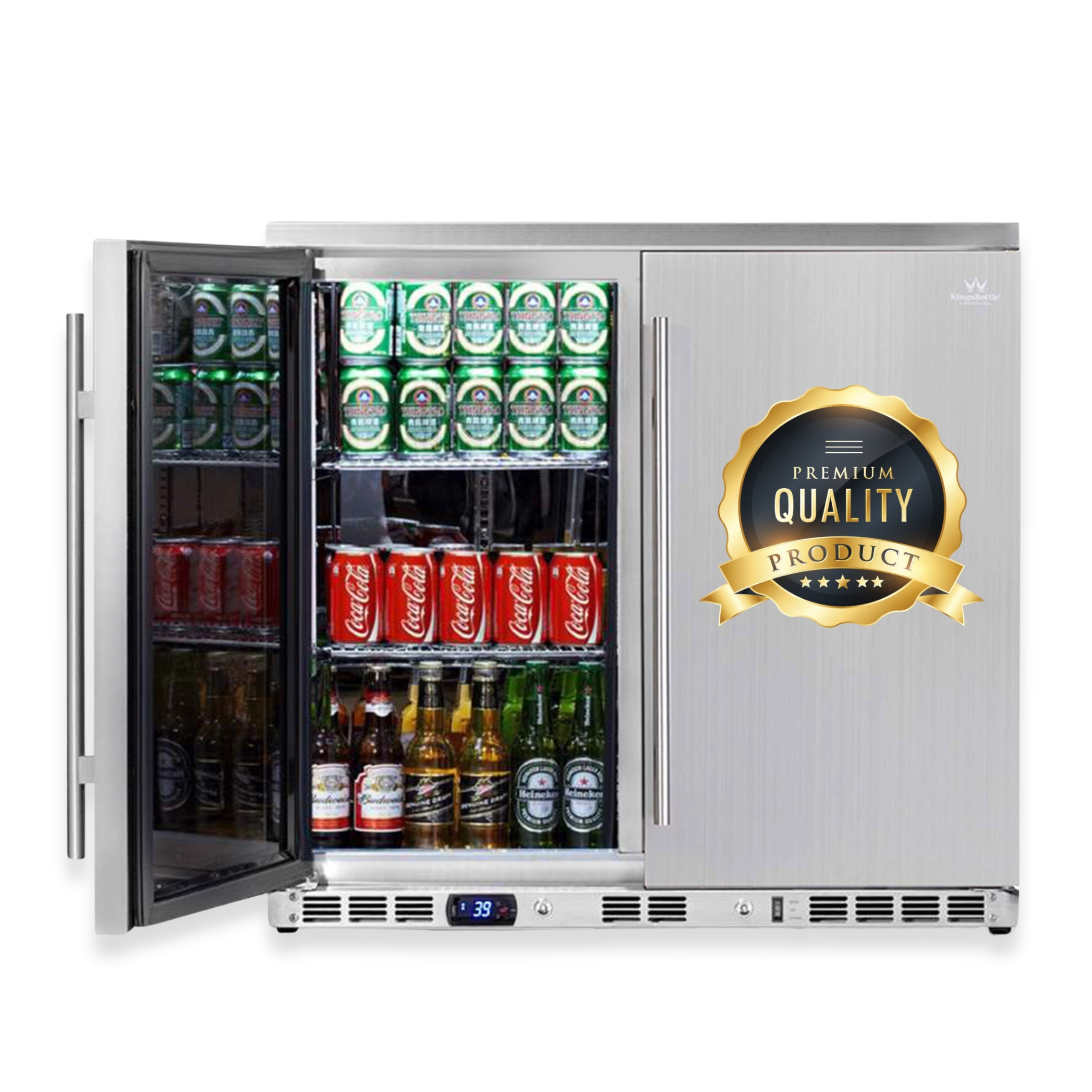 36 Inch Outdoor Beverage Refrigerator 2 Door For Home