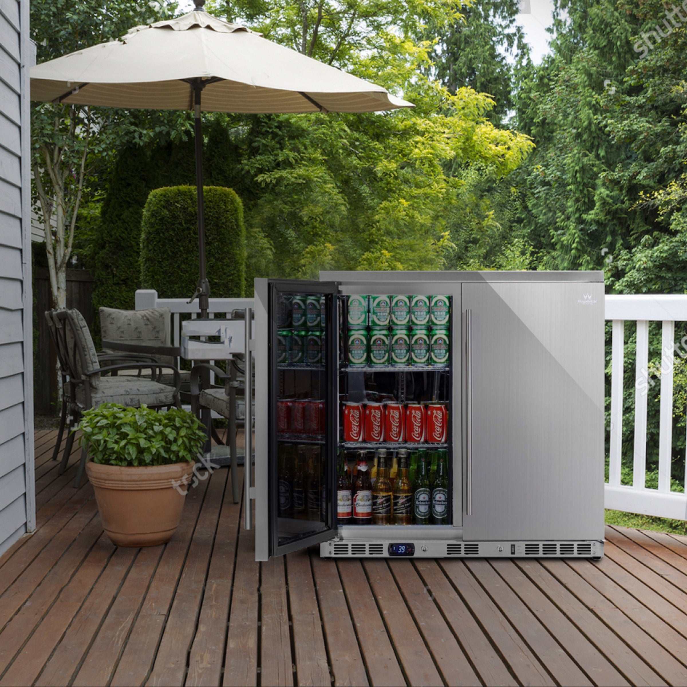 36 Inch Outdoor Beverage Refrigerator 2 Door For Home