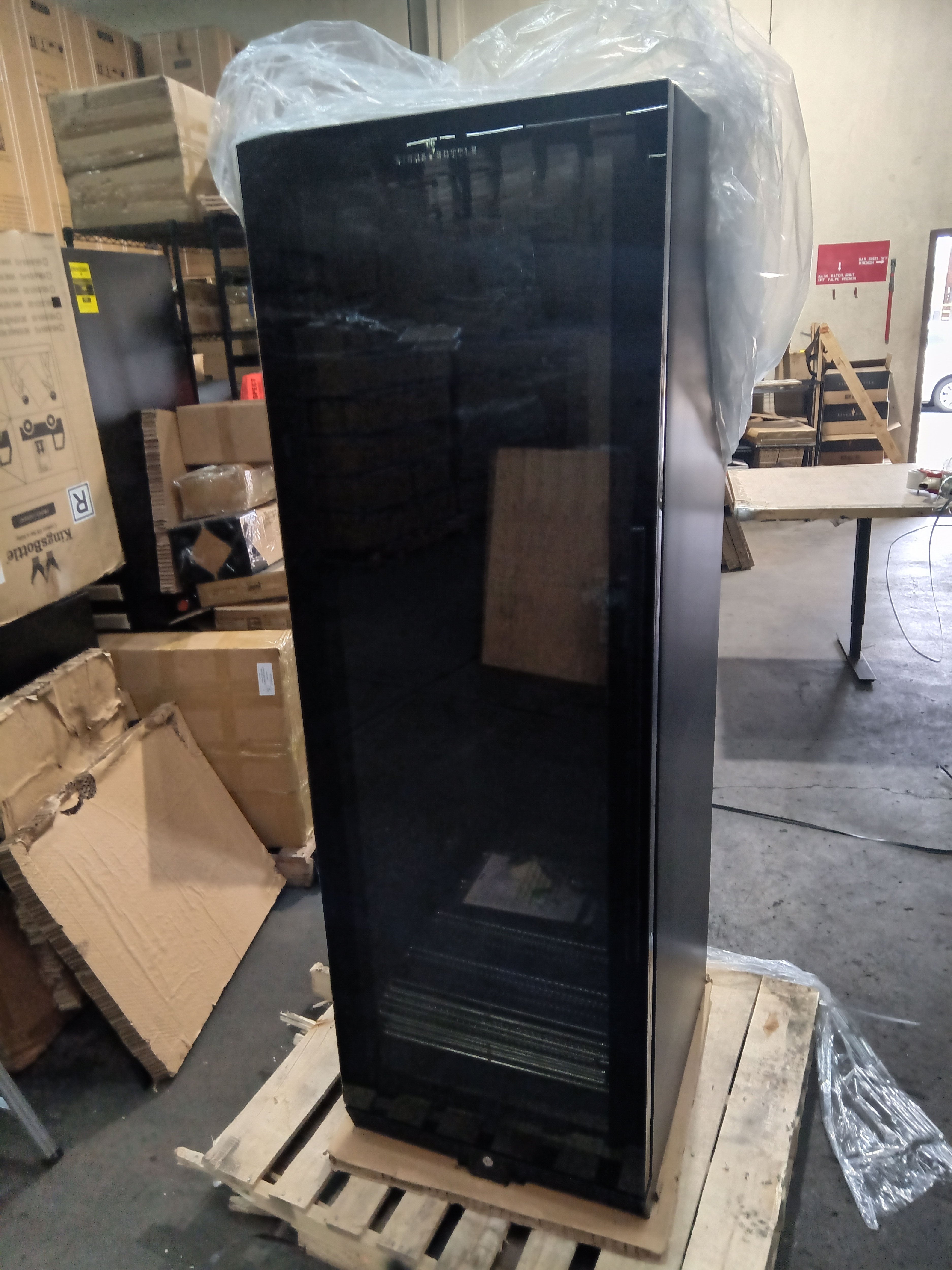 Refurbished - Large Beverage Refrigerator With Low-E Glass Door - Black Door