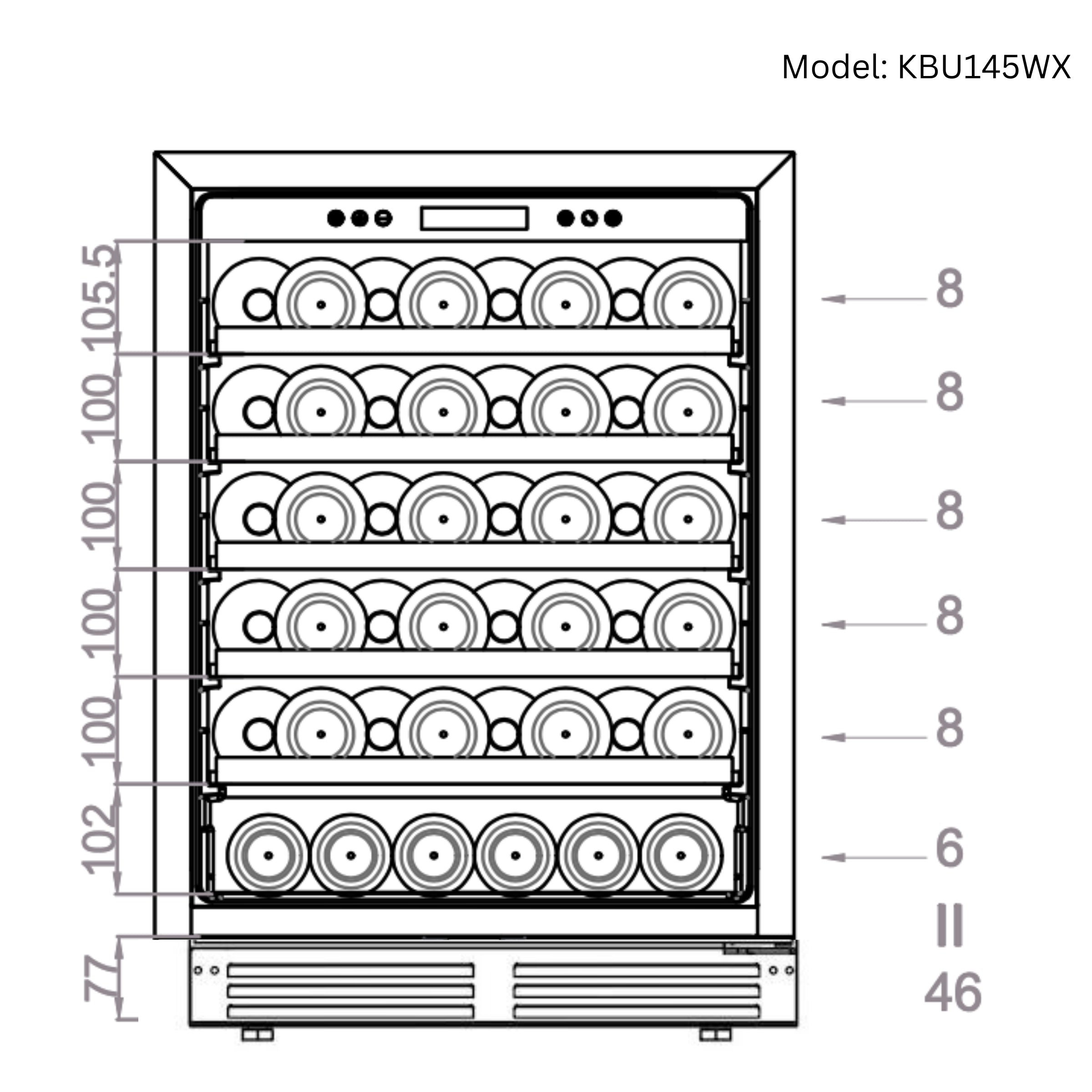 Ultimate Under-Bench Wine & Beverage Refrigerator Combo with Low-E Glass Door