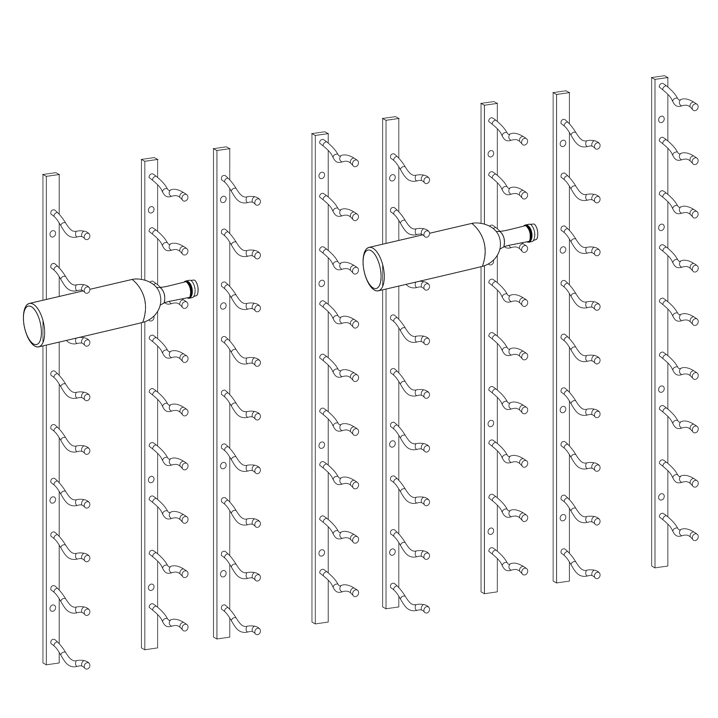 Wall Mounted Metal Wine Racks C-Type