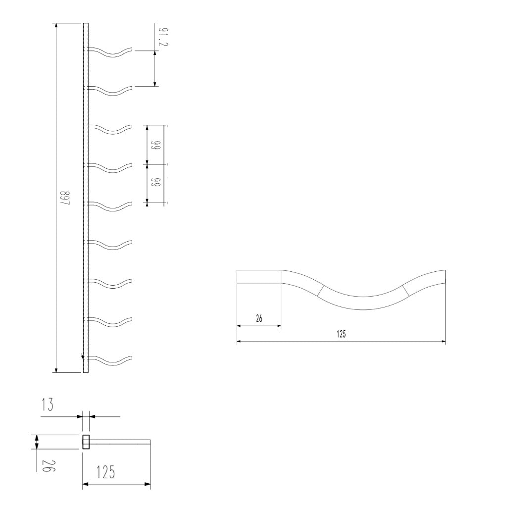 Wall Mounted Metal Wine Racks C-Type