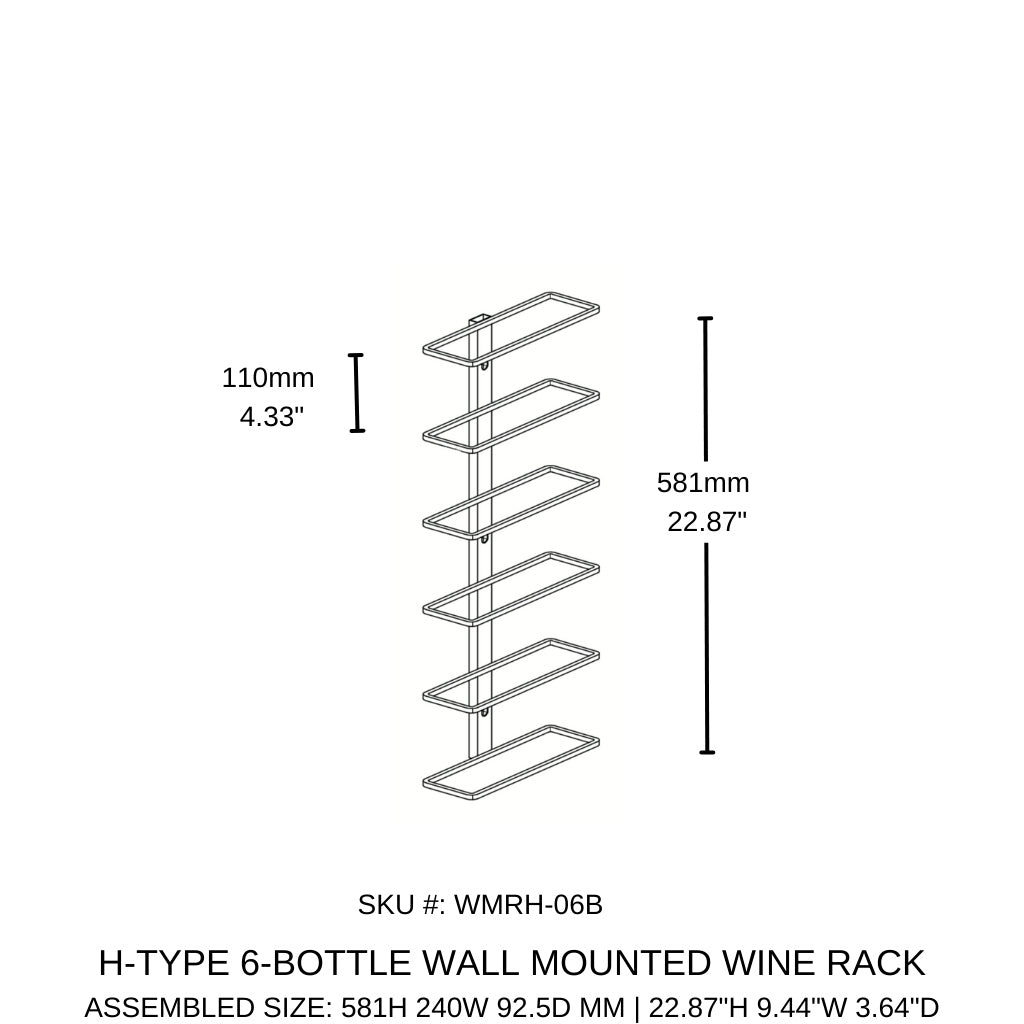 Wall Mounted Metal Wine Racks H-Type
