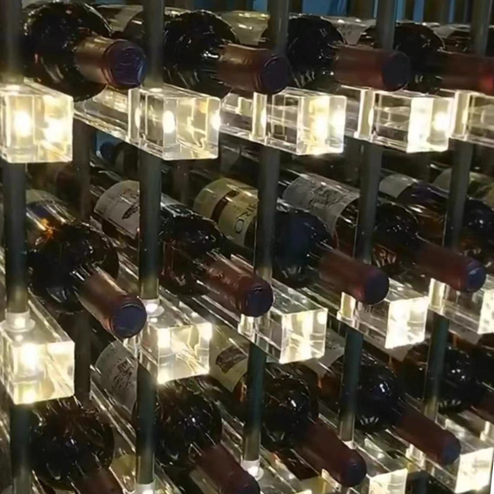 Floor to Ceiling Acrylic Metal LED Wine Rack | KingsBottle