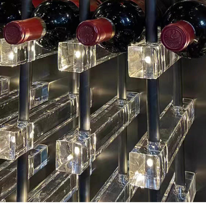 Floor to Ceiling Acrylic Metal LED Wine Rack | KingsBottle