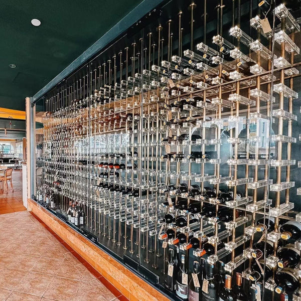 Floor-to-Ceiling Wine Rack | Acrylic & Metal with LED Option