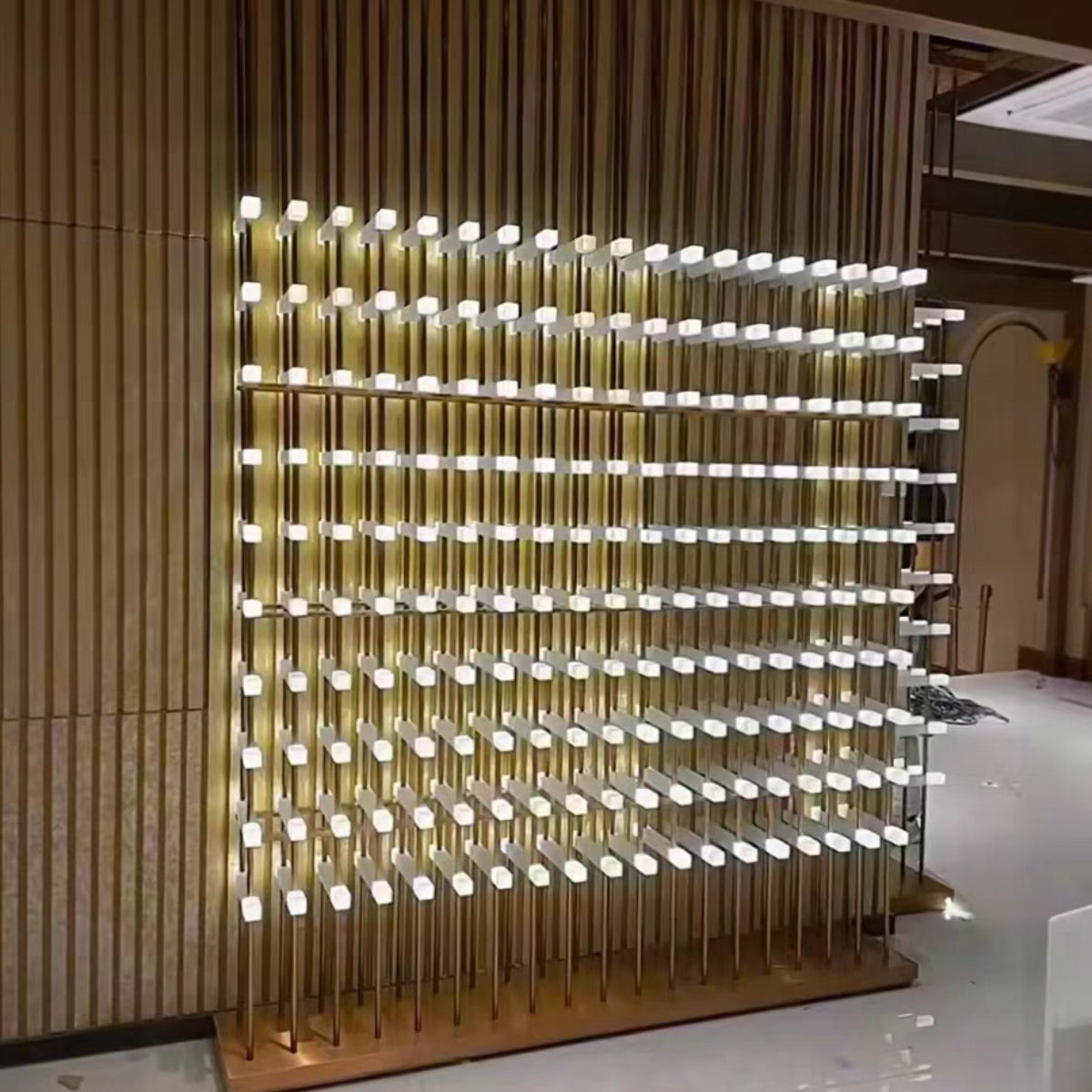 Modern Elegance: Acrylic and Metal Wine Racks with LED Lighting