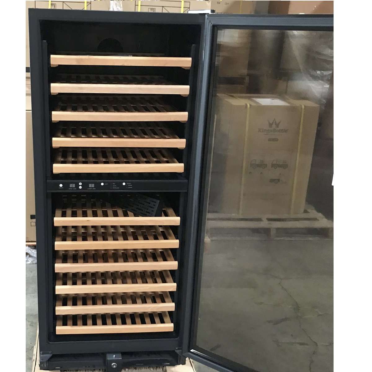 REFURBISHED 100 bottle dual zone wine cooler with glass door