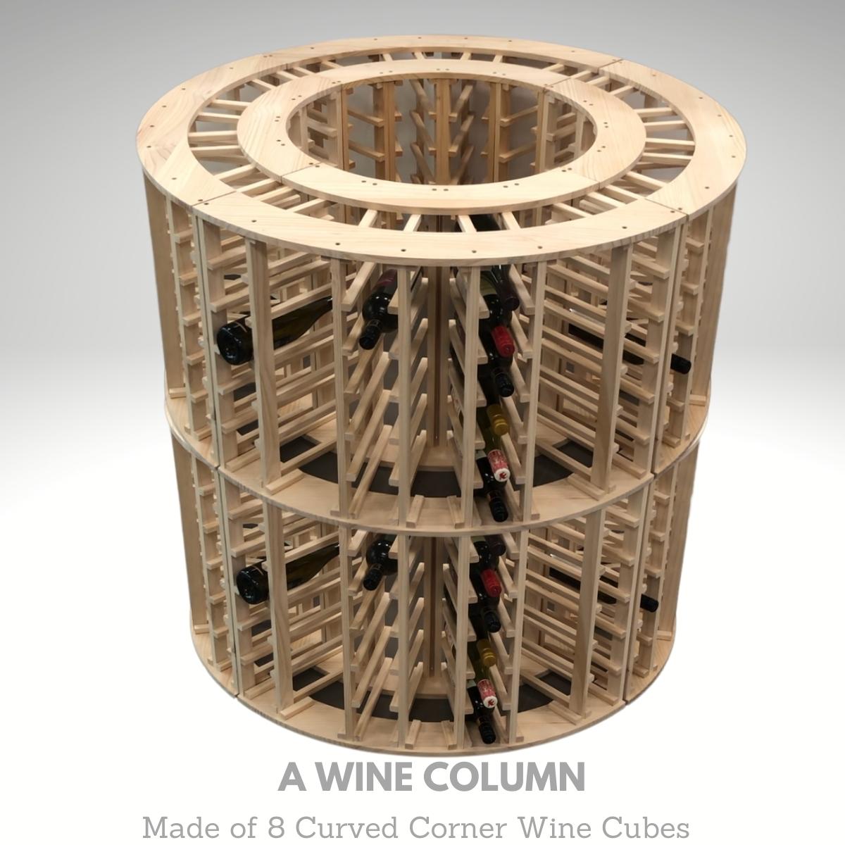 4 Column 24 Bottle Curved Corner Wine Cube