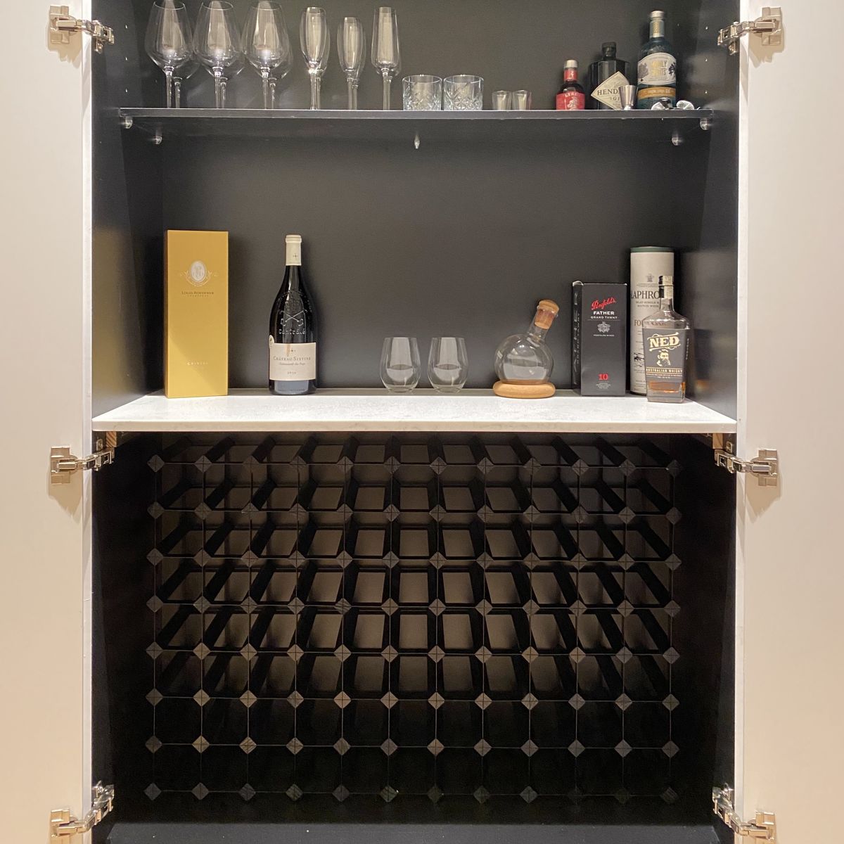 Custom Built Black Onyx Finish Wine Rack | Pre-Assembled