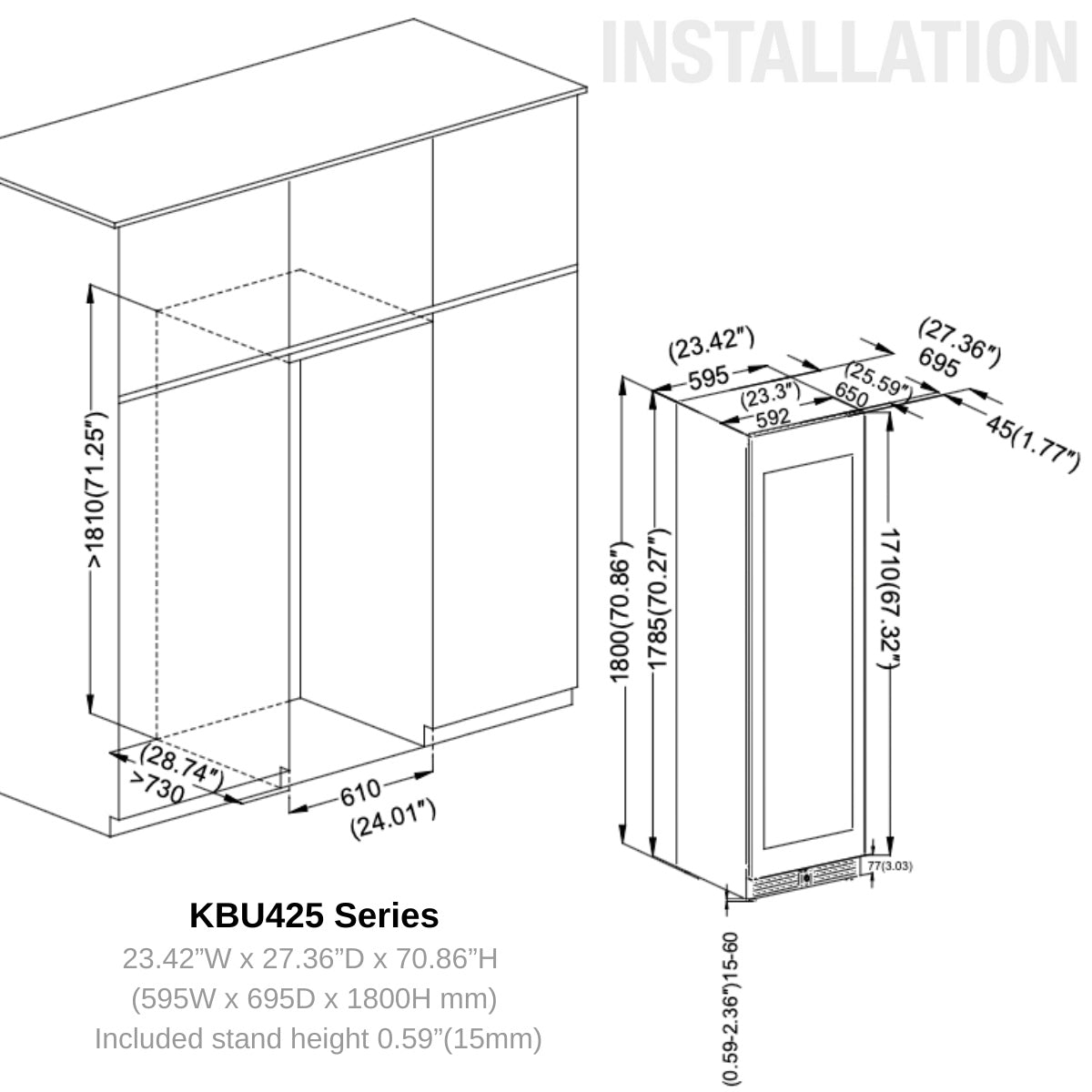 Tall Dual Zone Upright Wine Cooler | Low-E Glass & Silent Cooling