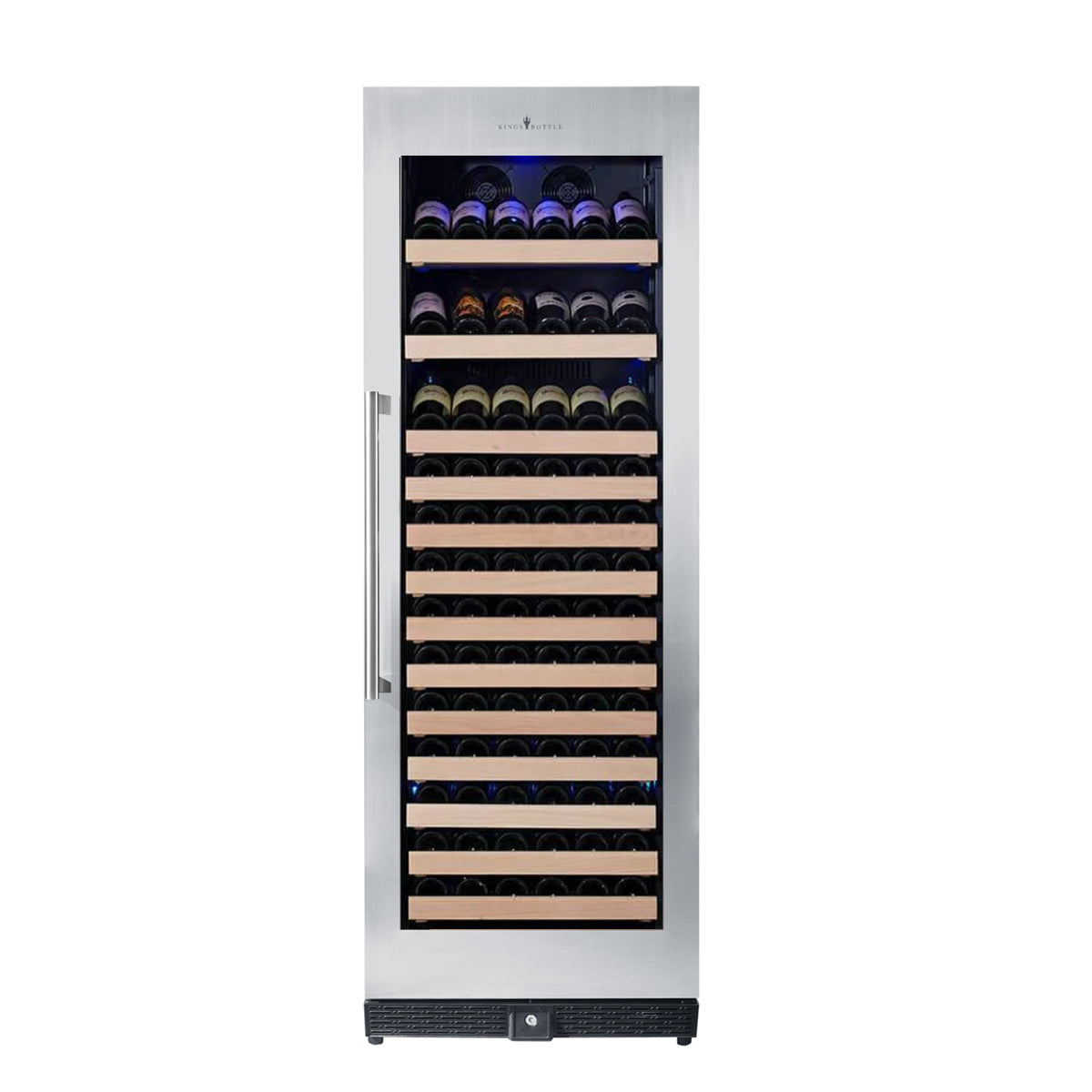 166 Bottle Upright Wine Cooler Fridge, Glass Door Wine Refrigerator