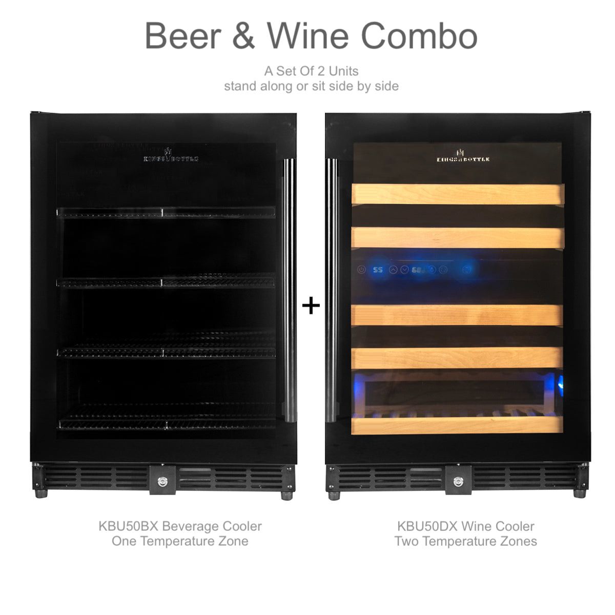 48 Triple Zone Glass Door Wine & Beverage Cooler Combo