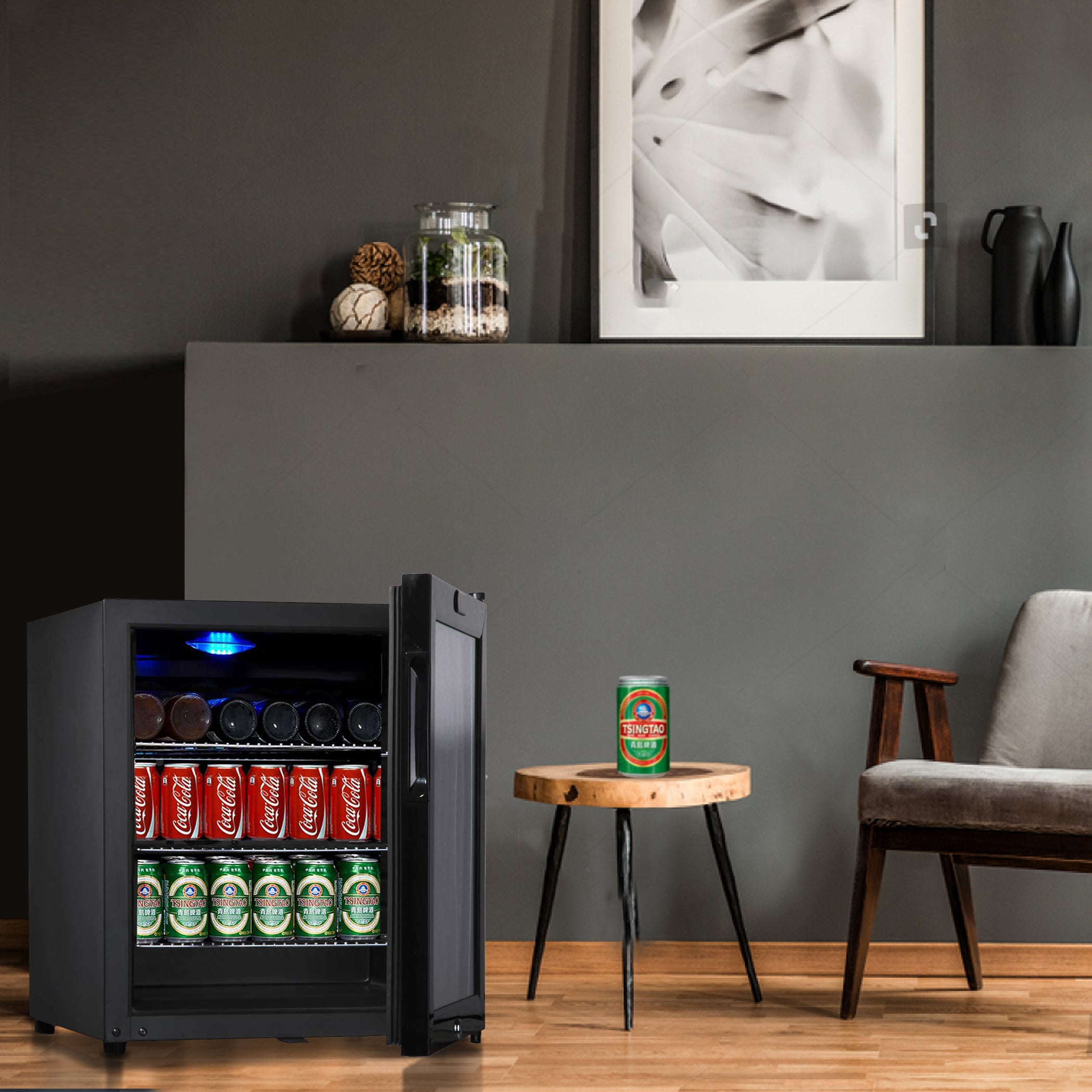 Compact 45-Can Mini Bar Fridge