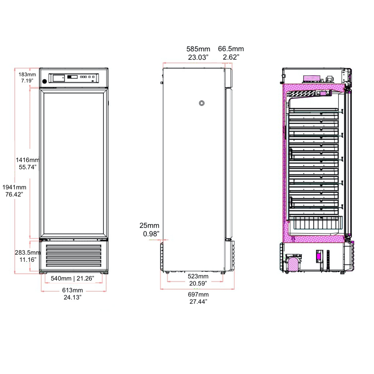 2℃ to 8℃ 395L Upright Medical Refrigerator‎ for Pharmacy and Laboratory