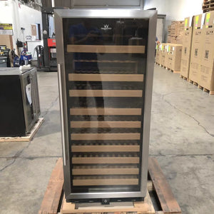 REFURBISHED 100 Bottle Single Zone Upright Used Wine Fridge | Glass Door with Stainless Steel Trim