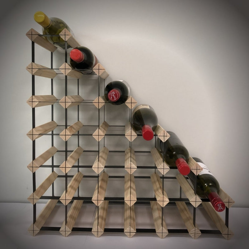 Sloped Timber Wine Rack | Natural Finish