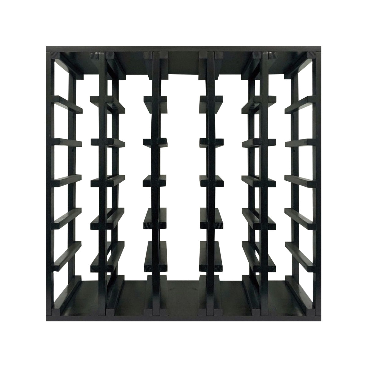 30 Bottle Lattice Wine Cube – Black Onyx and Natural Finishes | 18mm Thick