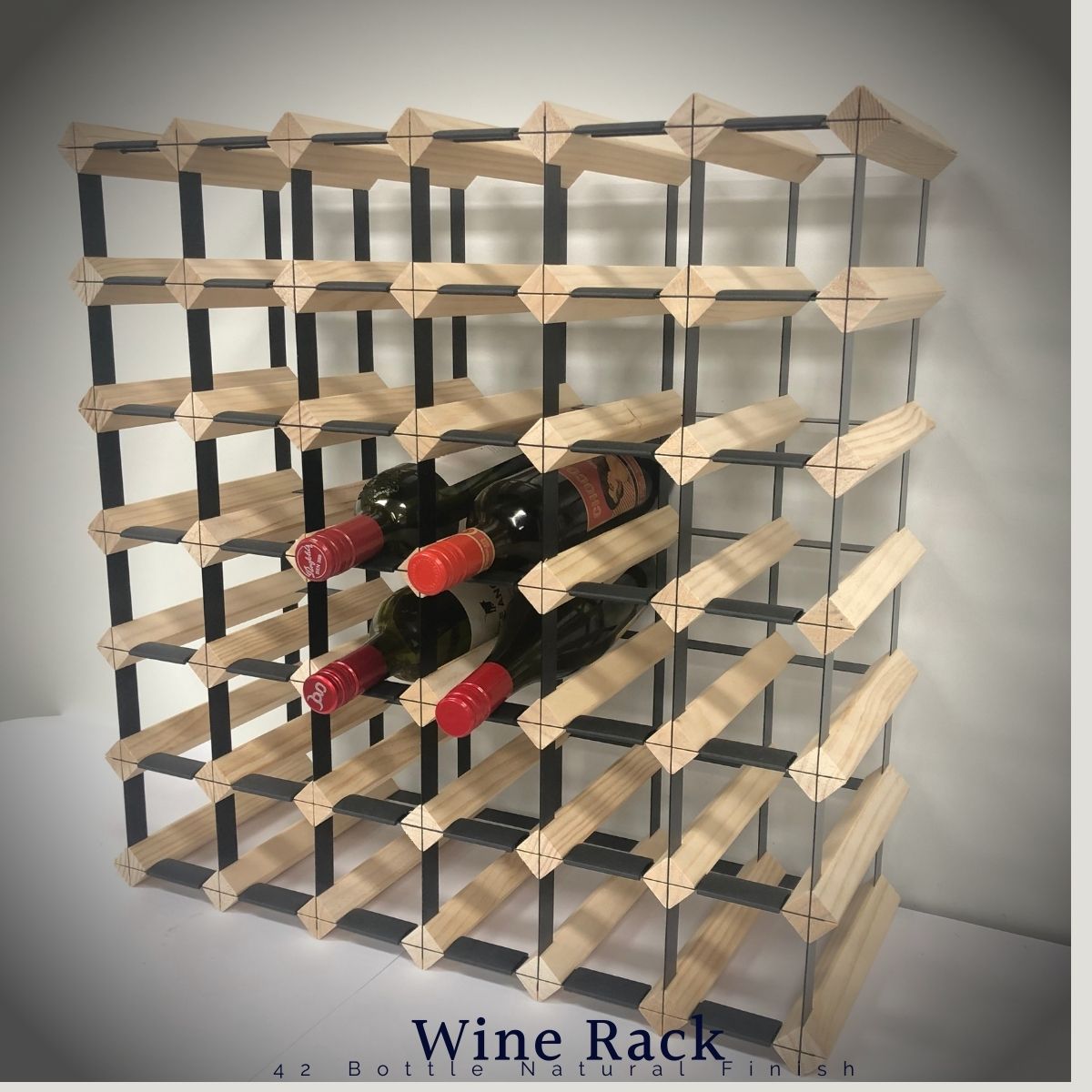 42 Bottle Timber Wine Rack | 6x6 Configuration