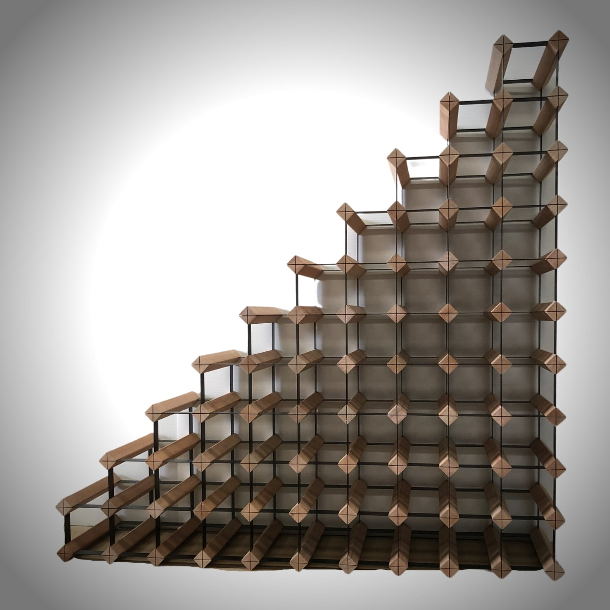 Sloped Timber Wine Rack