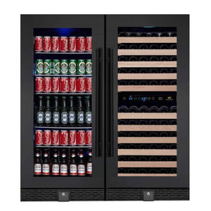 glass door upright wine and beverage fridge combo KBU100BW3-FG